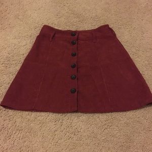 Pink corduroy mini skirt